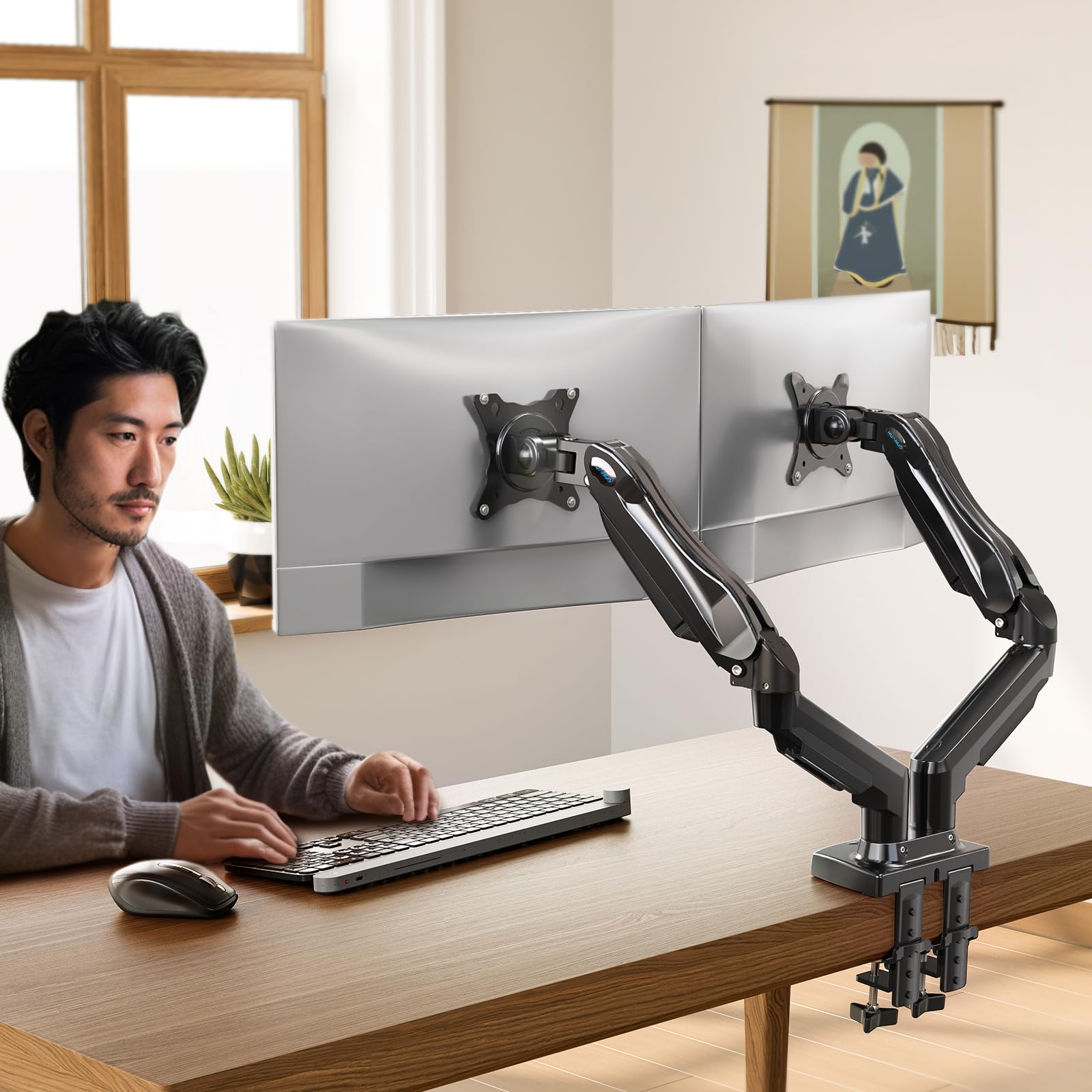 Amazon.co.jp: HUANUO: デュアルモニターアーム